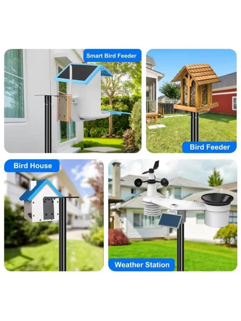 Bird Feeder Pole, 109 Inch Heavy Duty Bird House Pole Kit for Outdoors